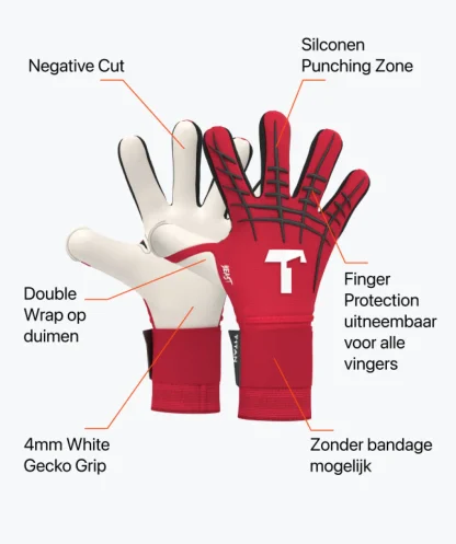 Keepershandschoenen Voor Kinderen | Met Fingersave^T1TAN Red Beast Junior Pro 3.0 (FP)